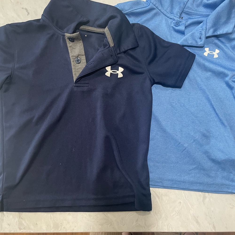 Under Armour Kids' Polo Shirts - Navy and Light Blue